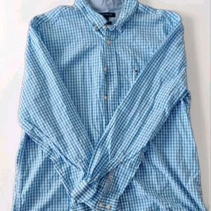 Tommy Hilfiger Men's Long Sleeve Button-Up Shirt Blue Classic Fit